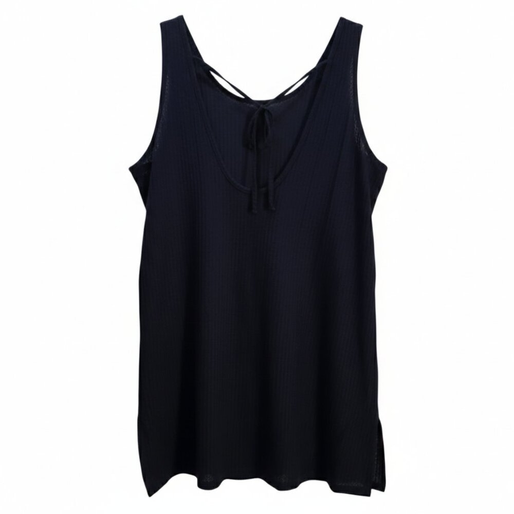 NWT | AIMAGE Navy Blue Waffle Knit Swimsuit Cover-Up | Open Back | 2XL